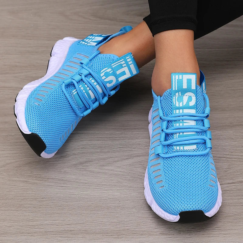 Scarpe sportive da donna Mesh Leggero Suola morbida Cinturino da jogging Traspirante Moda Sport Walking Scarpe basse da tennis casual per uomo