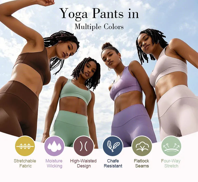 Pantaloni Da Yoga Vita Alta Per Donne Elasticizzati Quattro Direzioni Asciugatura Rapida Per Corsa Ciclismo Palestra