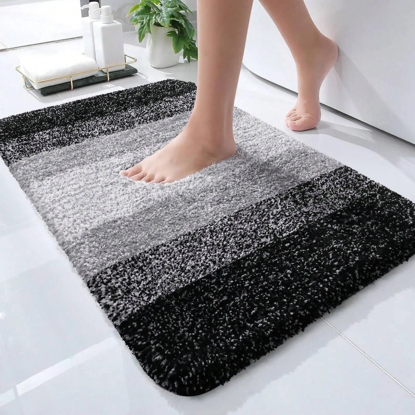 Tappeto Da Bagno In Cashmere Sintetico Vikama Tinta Unita O Stampato Per Bagni E Camere Da Letto