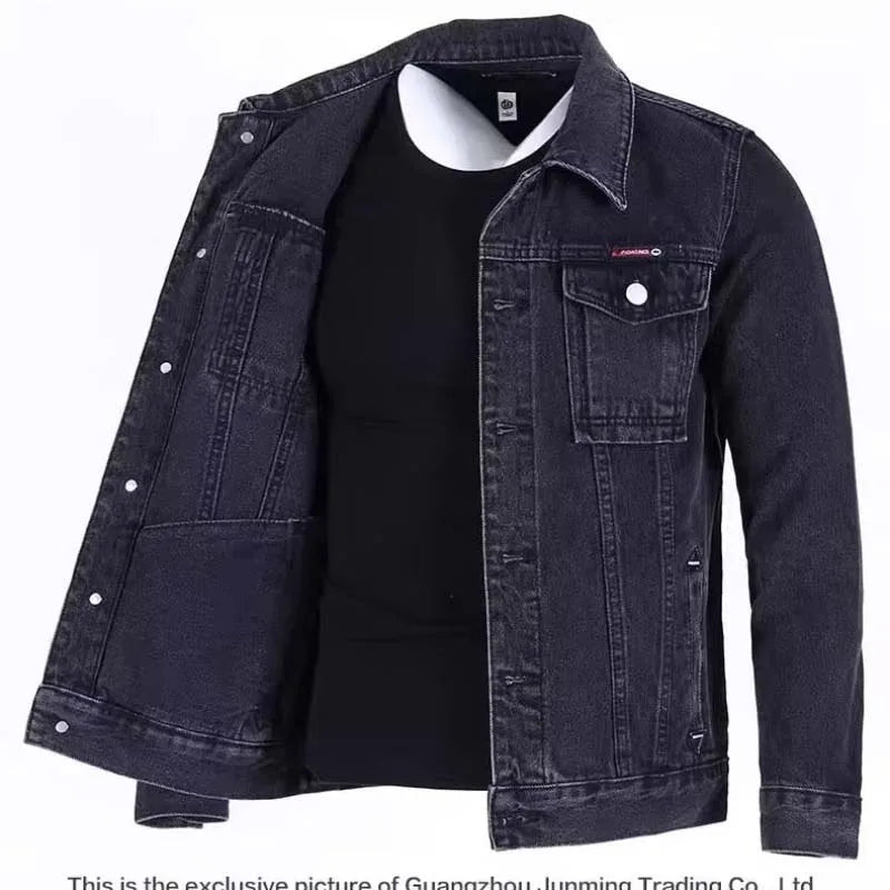 Unitim Giacca Da Lavoro In Denim Pesante Stile Americano Da Uomo Con Bottoni Retrò Streetwear Cowboy