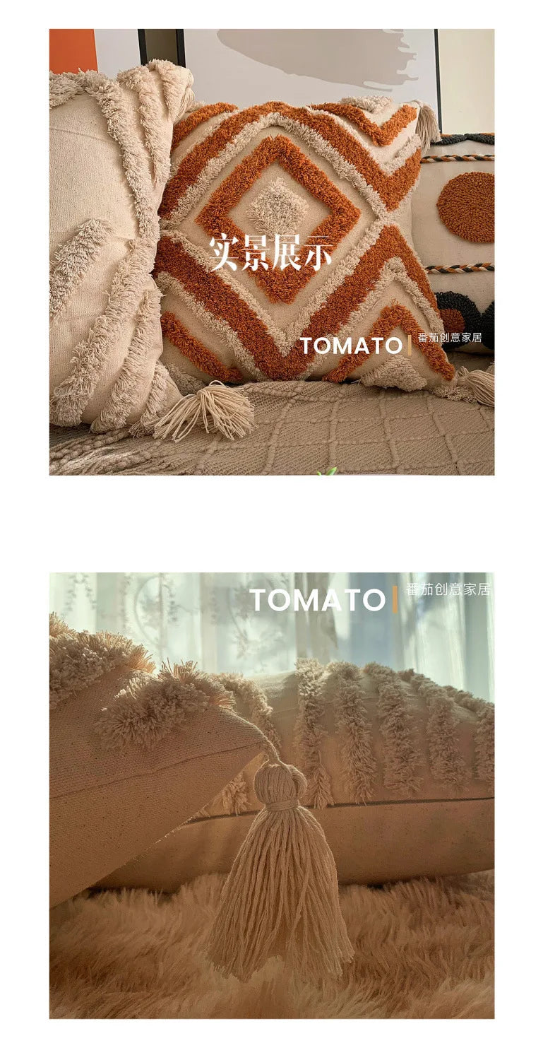 Fodera Per Cuscino Bohemien Geometria Ricamata In Nappa Personalizzata Federa Lunga Soggiorno E Divano Decorazioni Casa