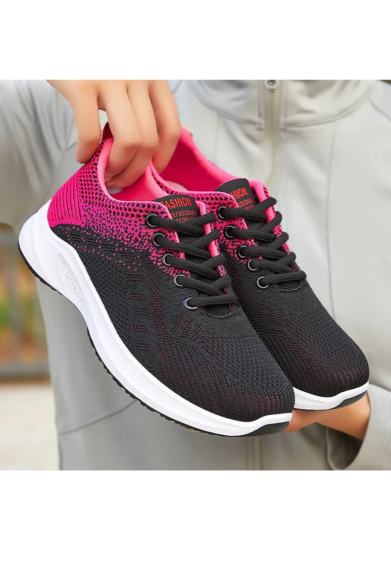 Scarpe Da Ginnastica Da Donna Vulcanizzate Air Mesh Morbide E Leggere Con Plateau Basso Da 1 A 3 Cm Lacci Scarpe Casual