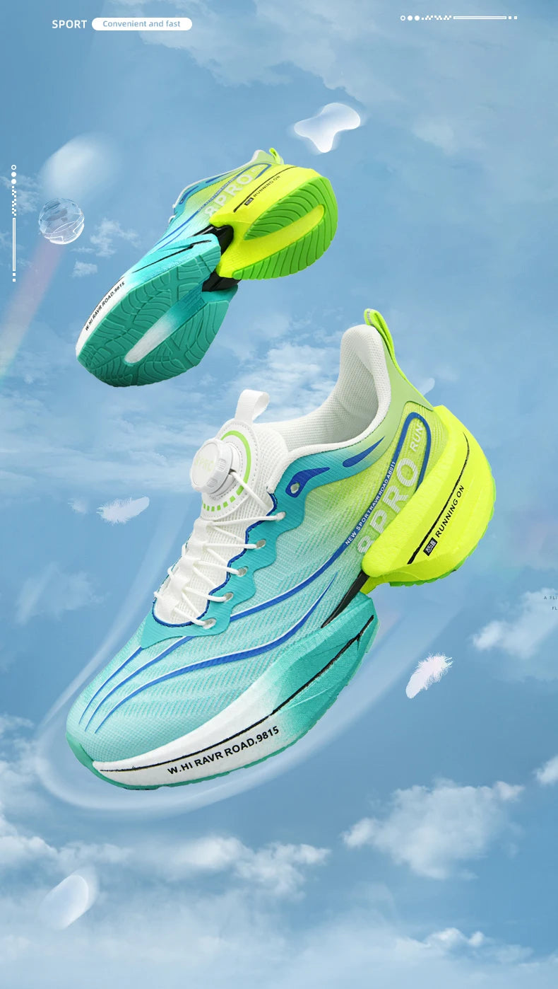 Scarpe sportive da uomo Scarpe da corsa da maratona con piastra in carbonio con palmo pieno Scarpe da tennis da coppia leggere e traspiranti in mesh Scarpe da allenamento