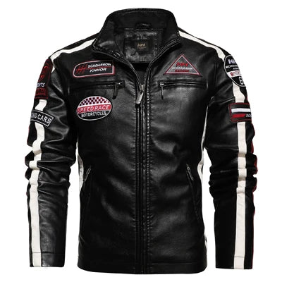 Dimusi Giacche Invernali Uomo In PU Stile Moto Vintage Cerniera Ecopelle Biker Con Cappuccio Nero Blu Rosso Vino