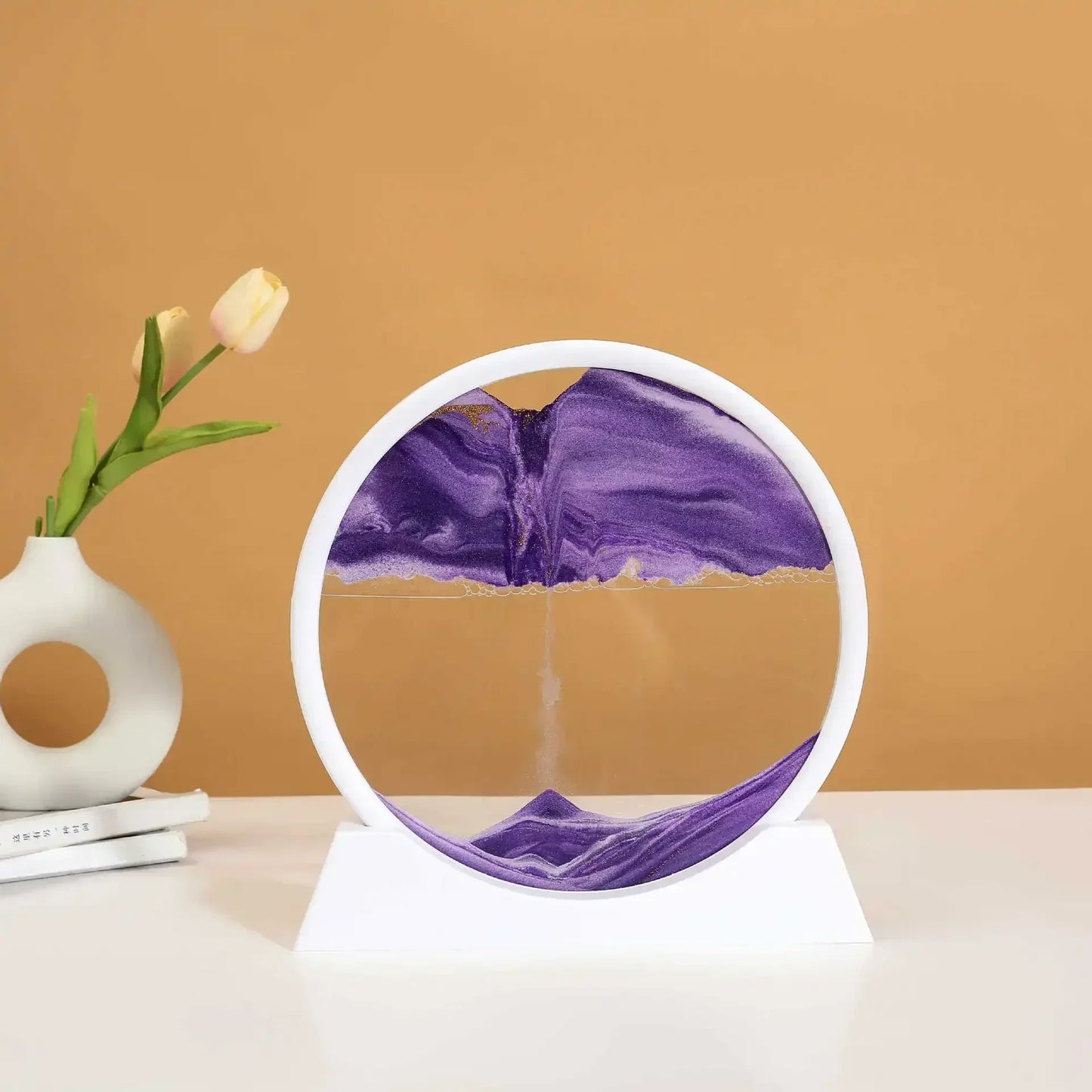 Clessidra Liquida 3D Arte Sabbia In Movimento In Vetro Regalo Originale Decorazione Per Casa E Ufficio