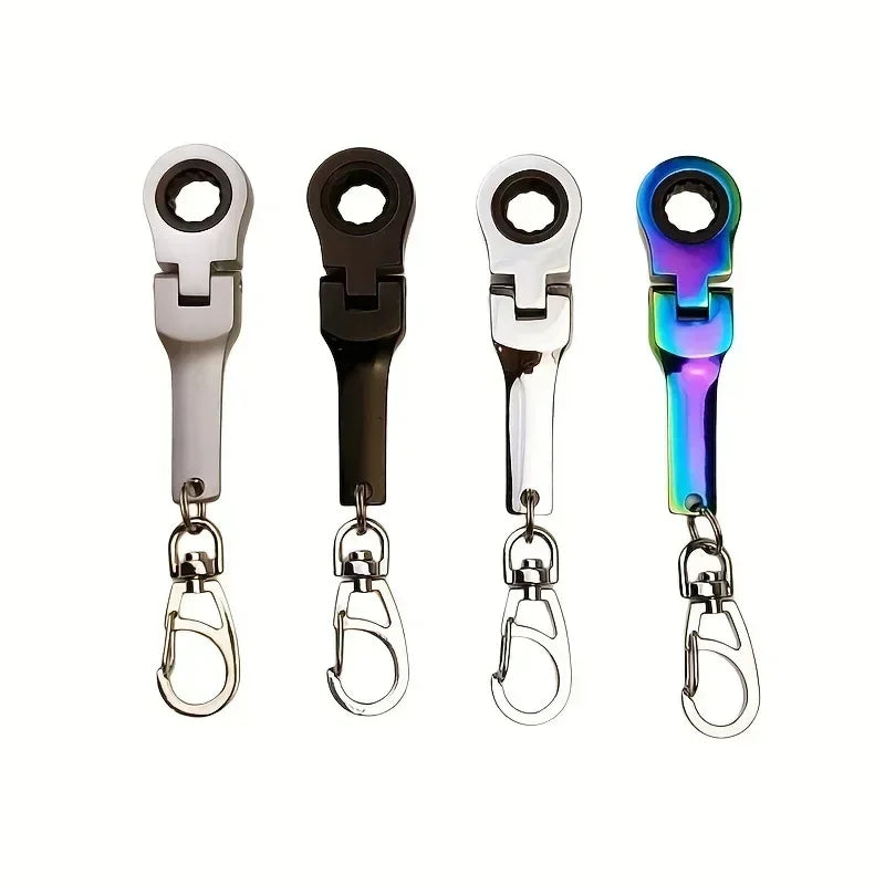 Chiave A Cricchetto Mini Da 10 Mm JDM Portachiavi In Metallo Con Anello Regolabile Strumento Da Corsa