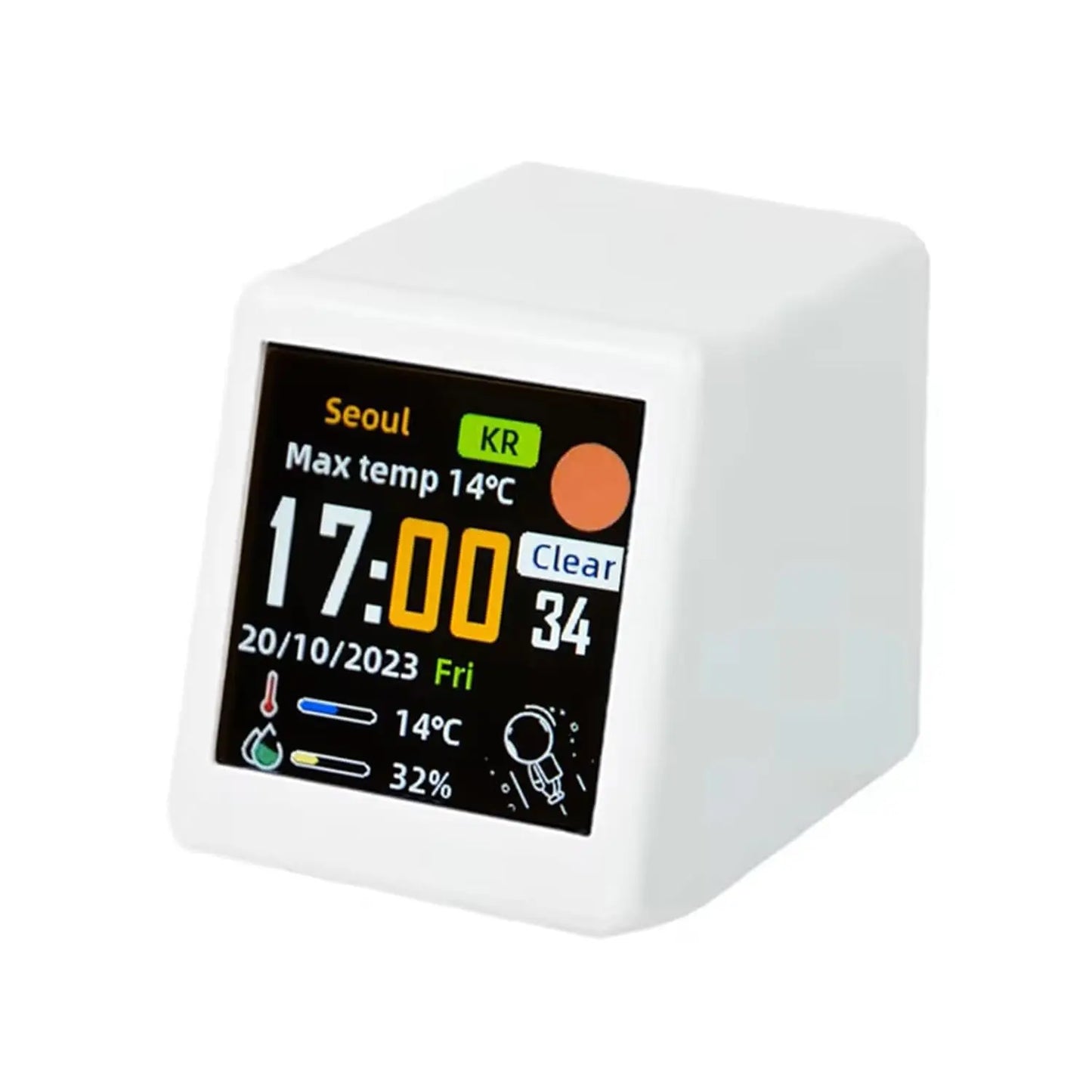 Orologio Digitale Da Tavolo Con Stazione Meteorologica WiFi Temperatura Umidità E Previsioni Meteo Per Arredamento