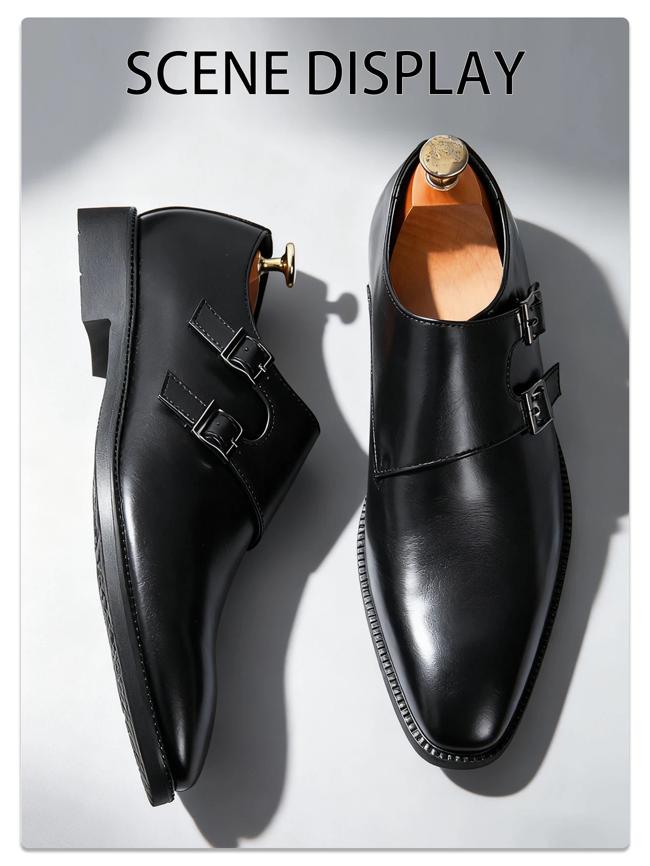 Scarpe Classiche Da Uomo In Pelle Monaco Con Abito Retrò Con Fibbia A Punta Oxford Da Uomo Comode