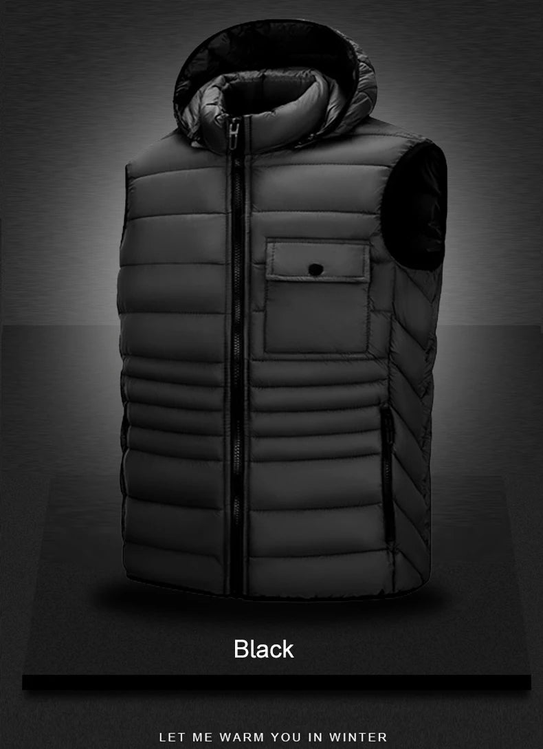 Gilet Termico Impermeabile Uomo CHRLCK per Trekking Campeggio Caccia Sci Pesca Invernale Taglia Grande Caldo e Leggero