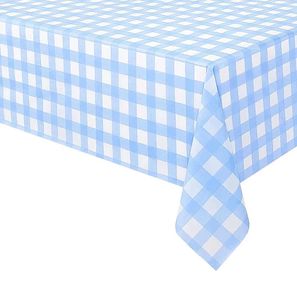 Tovaglia Usa e Getta a Quadretti Rosa Blu Pastello 137x274 CM Rettangolare in PVC Decorazioni Compleanno Baby Shower