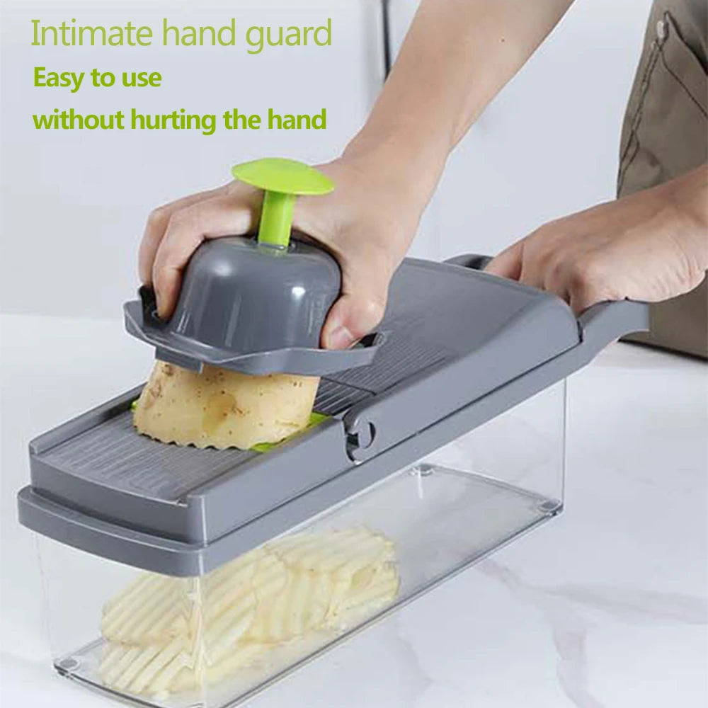 Tritatutto Multifunzionale 14 16 In 1 Per Verdure Cipolla Manico Ergonomico Griglia Per Alimenti Affettatrice Da Cucina