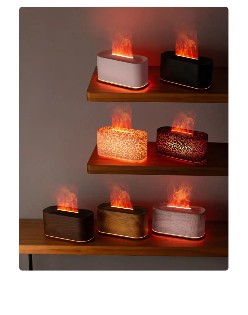 Diffusore Di Aromaterapia Con Effetto Fiamma E Nebbia Fredda Umidificatore Silenzioso Per Casa E Camera Da Letto