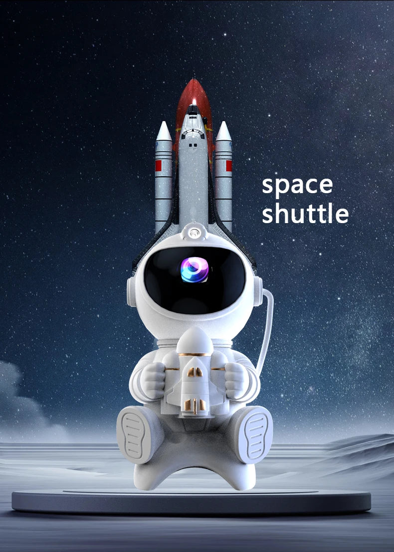 Proiettore galassia astronauta Proiettore luce notturna stella e luna Timer remoto Bluetooth 360 ° Angolo regolabile per regalo per bambini in camera da letto