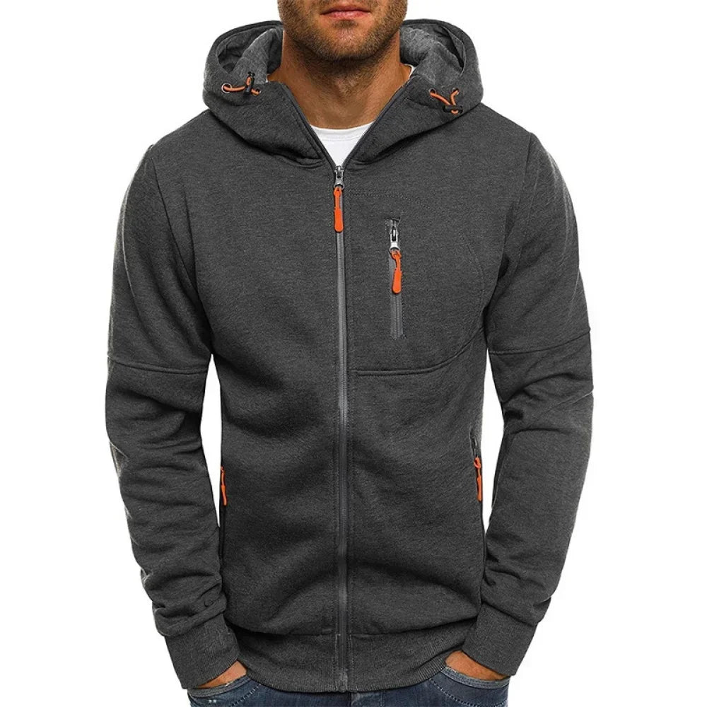 Felpa Con Cappuccio Da Uomo A Maniche Lunghe Con Cerniera Slim Fit Giacca Sportiva Casual Abbigliamento Uomo
