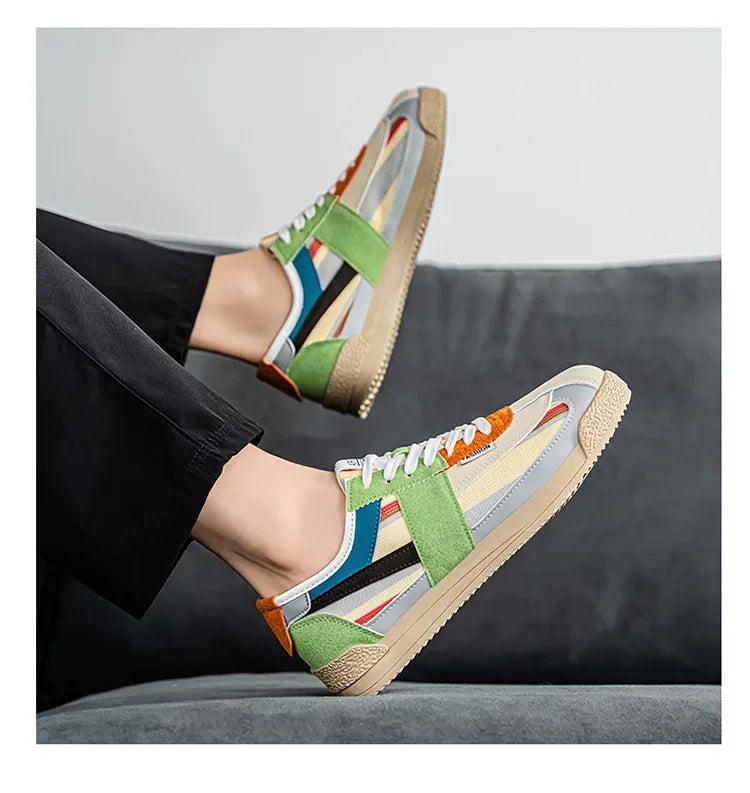 Scarpe Casual Uomo Traspiranti In Tela Versione Aggiornata Primavera Estate Punta Tonda Fodera In Poliestere