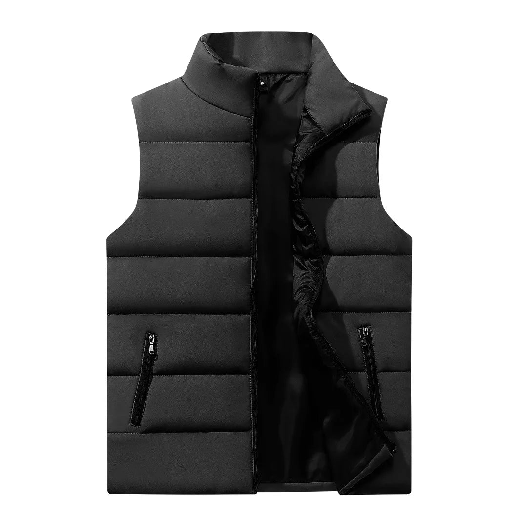 Gilet Imbottito Da Uomo Senza Maniche Invernale Con Cerniera Impermeabile Colletto Coreano Di Marca