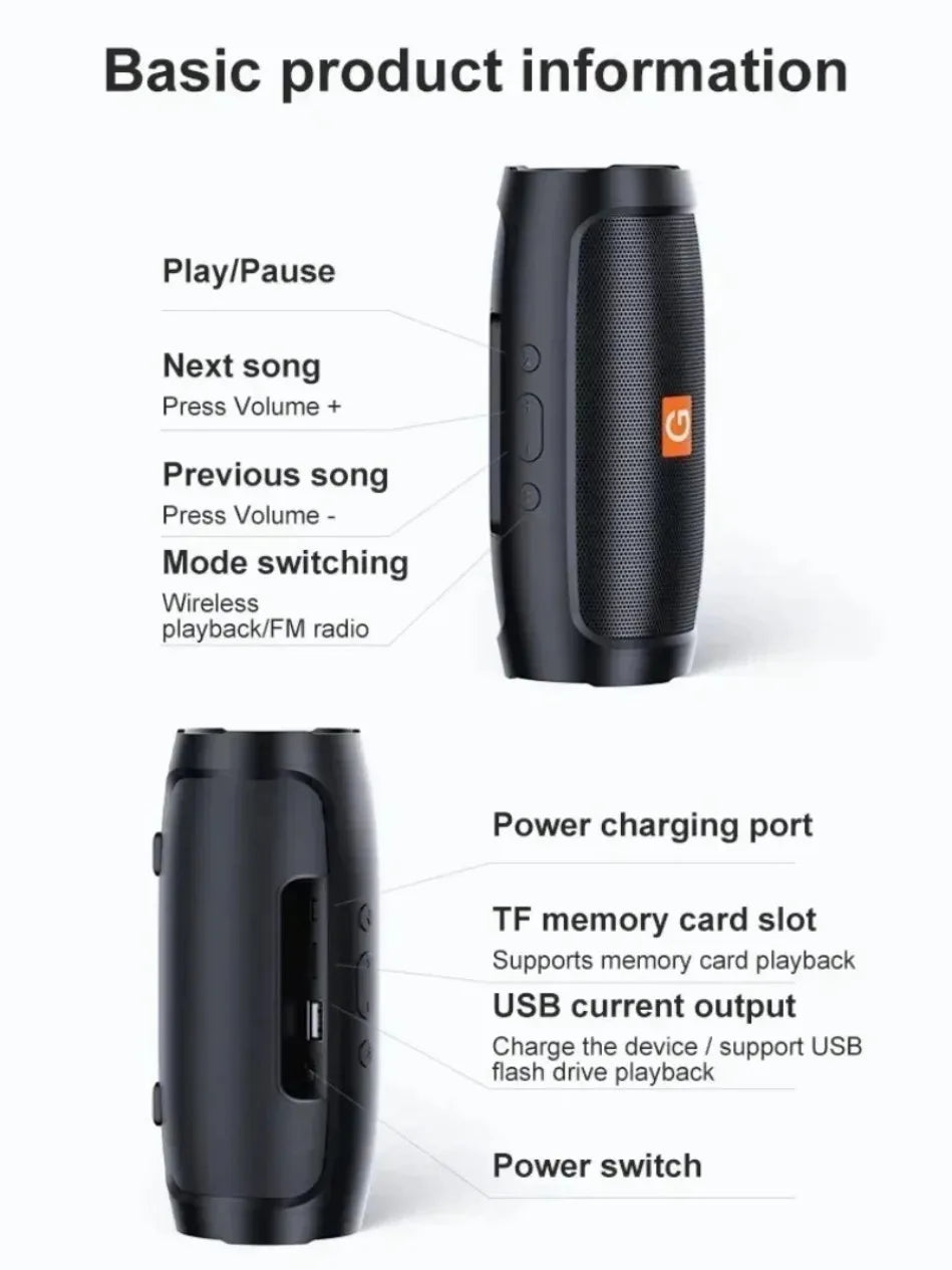 Lenovo Altoparlante Bluetooth Portatile Con USB TF Doppio Subwoofer Per Esterni Stereo Wireless FM