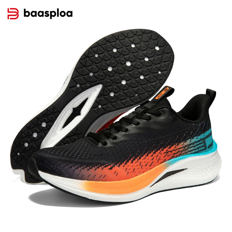 Baasploa Scarpe Da Corsa Uomo Traspiranti Leggere Con Piastra In Carbonio Antiscivolo Per Maratone Professionali