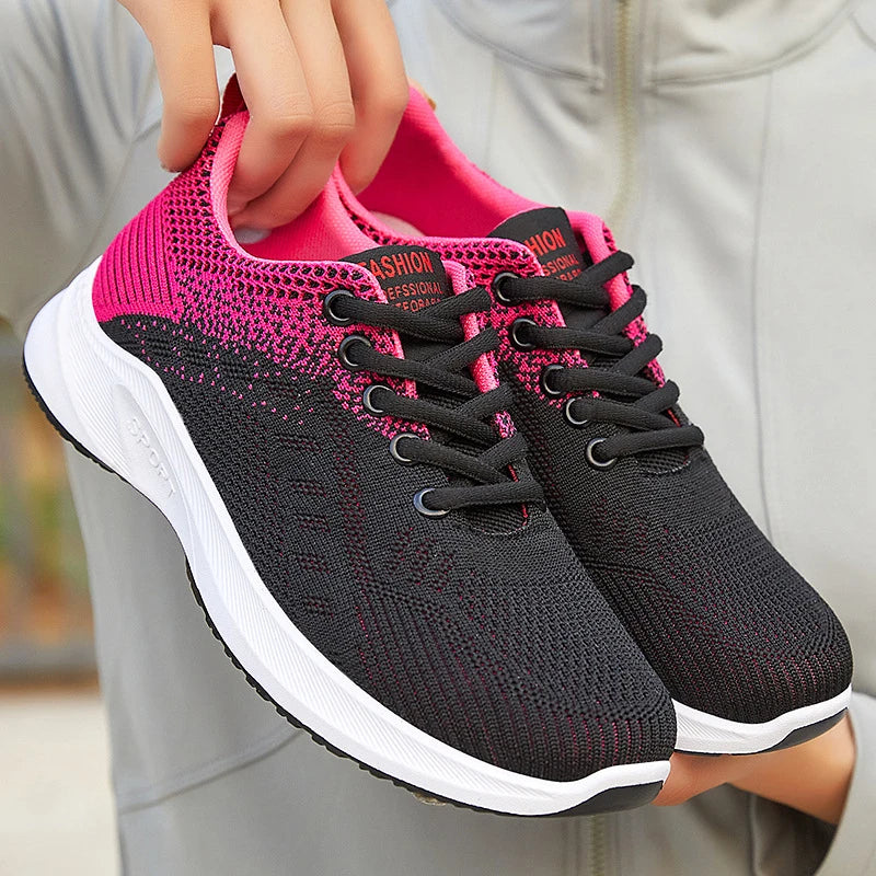 Scarpe Da Ginnastica Da Donna Vulcanizzate Air Mesh Morbide E Leggere Con Plateau Basso Da 1 A 3 Cm Lacci Scarpe Casual