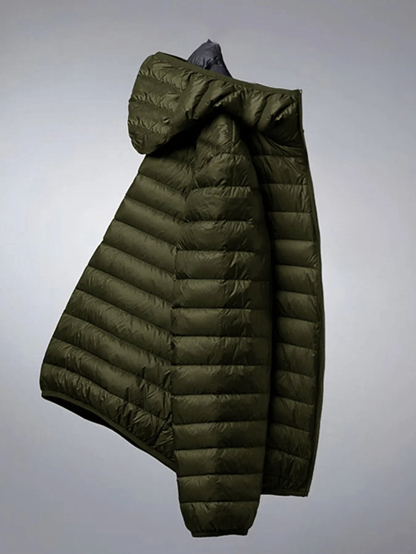 Giacca Invernale Da Uomo In Cotone Leggero Antivento Con Cappuccio Tinta Unita Per Sport All Aperto