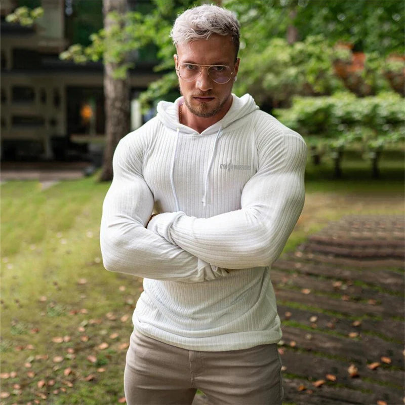 Maglia Uomo Con Cappuccio Sportiva Traspirante E Asciugatura Rapida Per Bodybuilding E Fitness Maniche Lunghe Autunno