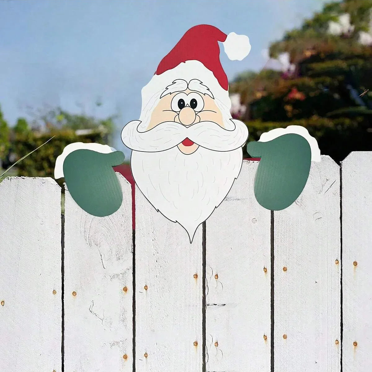 Babbo Natale Peeker Ornamento per Recinzione Giardino Interni Esterni Magico Regalo Fai da Te Famiglie Decoratori