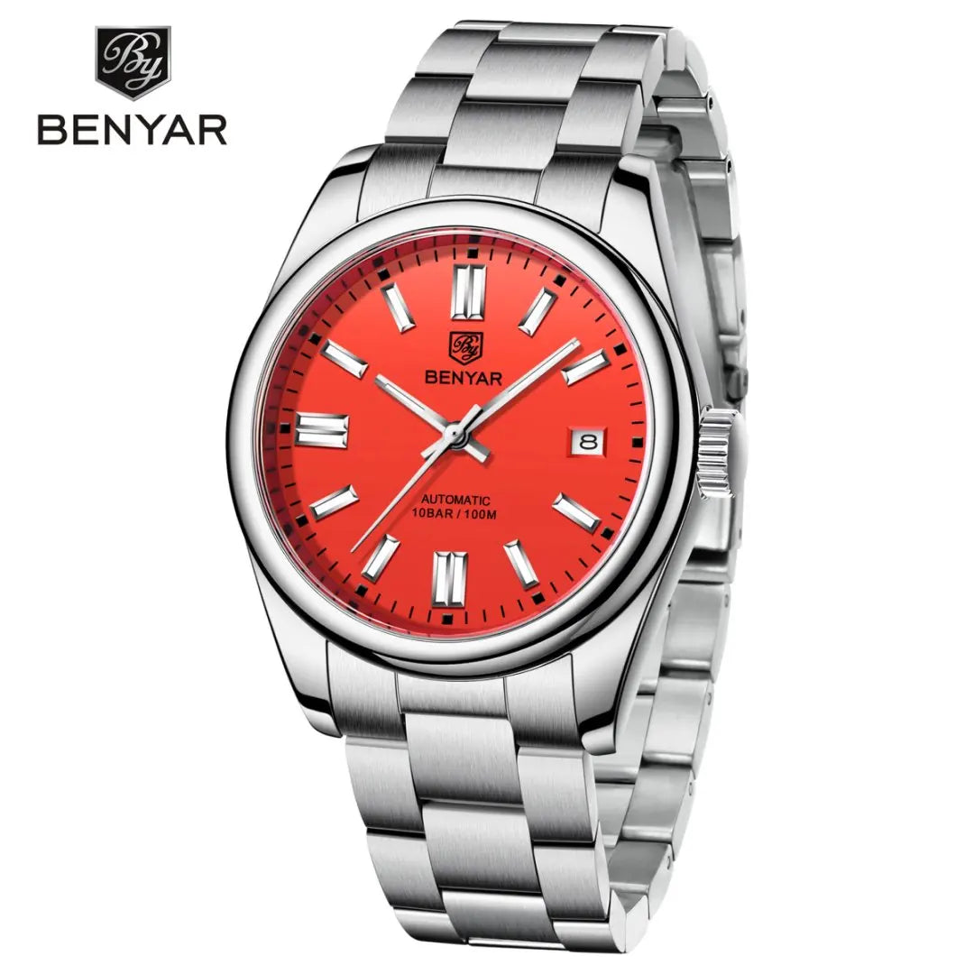 Orologio Automatico Meccanico Lusso da Uomo con Calendario Impermeabile 100m Acciaio Inossidabile Luminoso