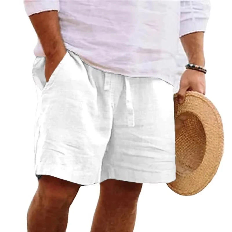 Nuovi Pantaloni Corti Estivi Leggeri Da Uomo In Cotone Tinta Unita Per Spiaggia Outdoor Traspiranti