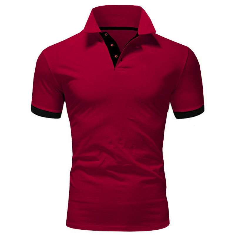 Polo Uomo A Maniche Corte Slim Fit Traspirante Antirughe Ad Asciugatura Rapida Camicia Casual