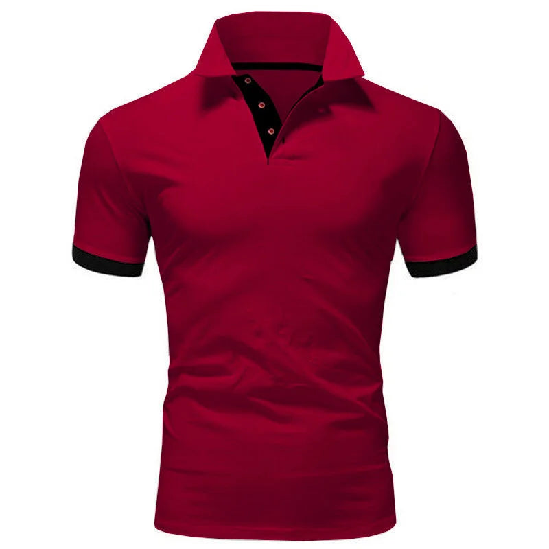 Polo Uomo A Maniche Corte Slim Fit Traspirante Antirughe Ad Asciugatura Rapida Camicia Casual