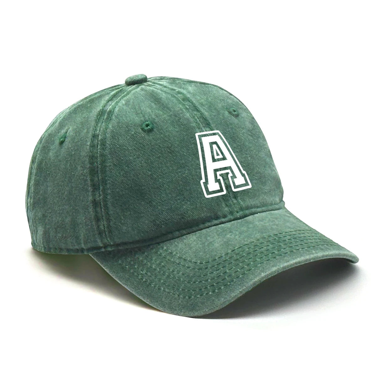 Berretto Da Baseball Unisex Con Stampa Lettera Iniziale AZ Cotone Lavato Retrò Con Visiera Sportiva