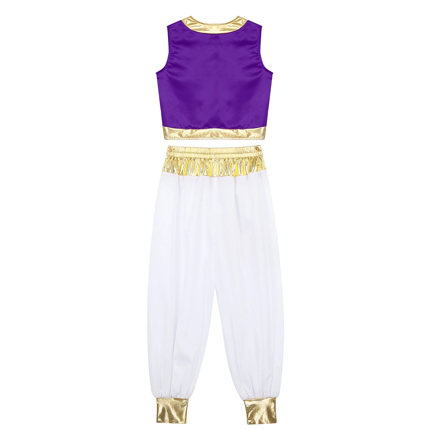 Costume Da Principe Arabo Per Ragazzi Cosplay Con Gilet E Pantaloni Harem Completo Per Halloween Carnevale Teatrali