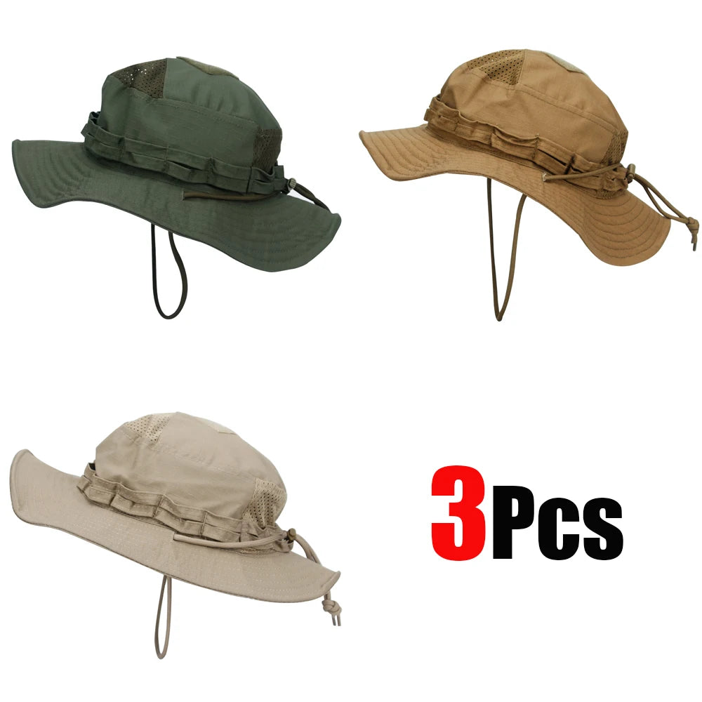 Cappello Boonie Camouflage Protezione Solare Traspirante Antivento Uomo Per Escursionismo Pesca Caccia