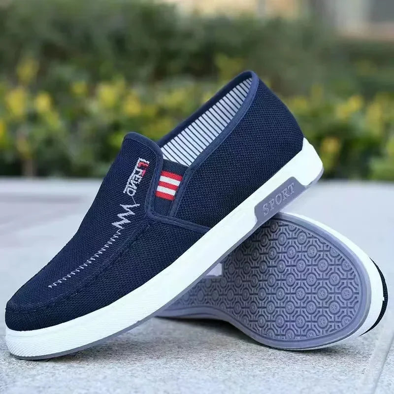 Scarpe Da Uomo Sneakers In Tela Traspirante Slip On Per Passeggio Tennis Mocassini Da Guida Casa Skate Lavoro