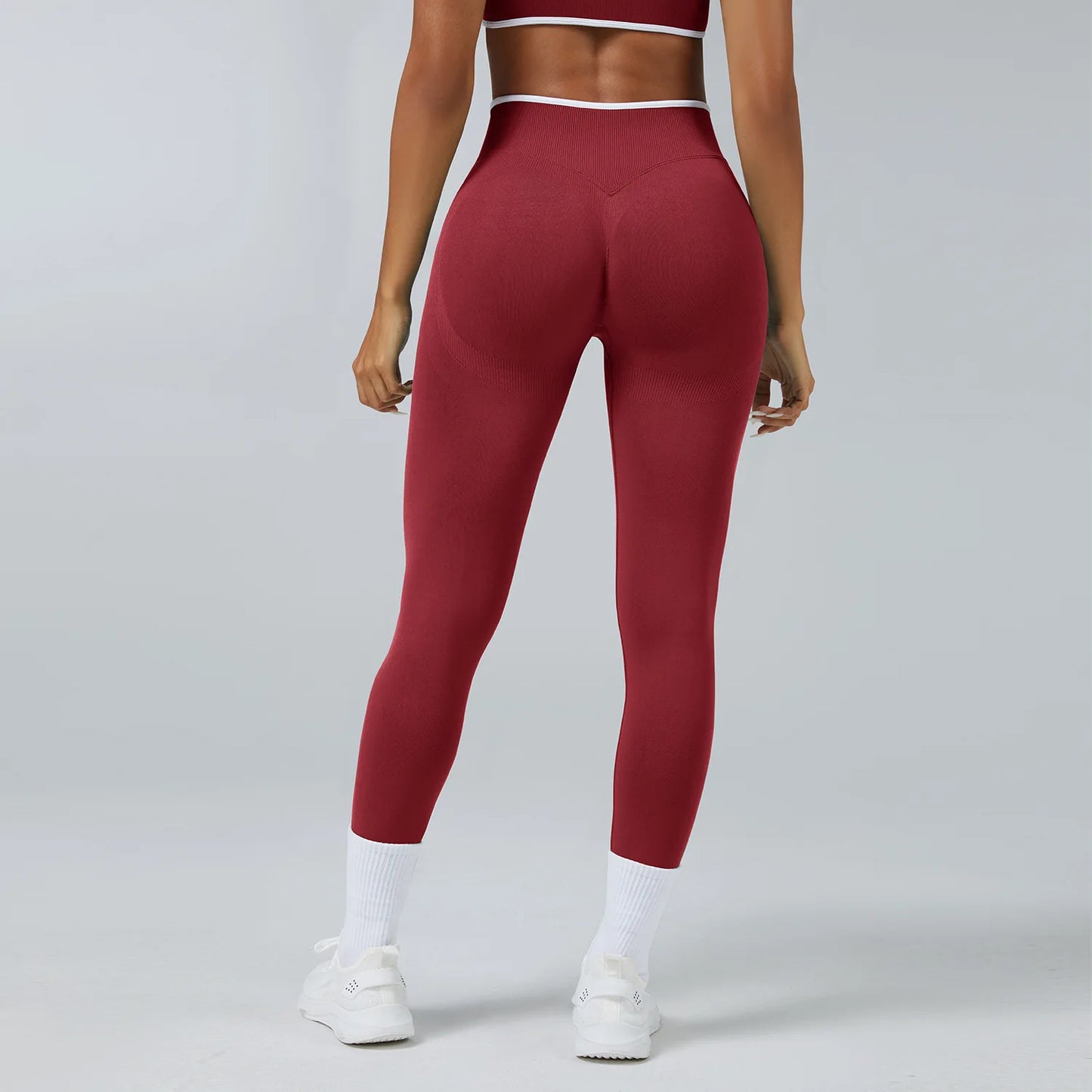 Pantaloni Da Donna Palestra Leggings Da Yoga Senza Cuciture Vita Alta Elasticizzati Per Esercizi Atletici
