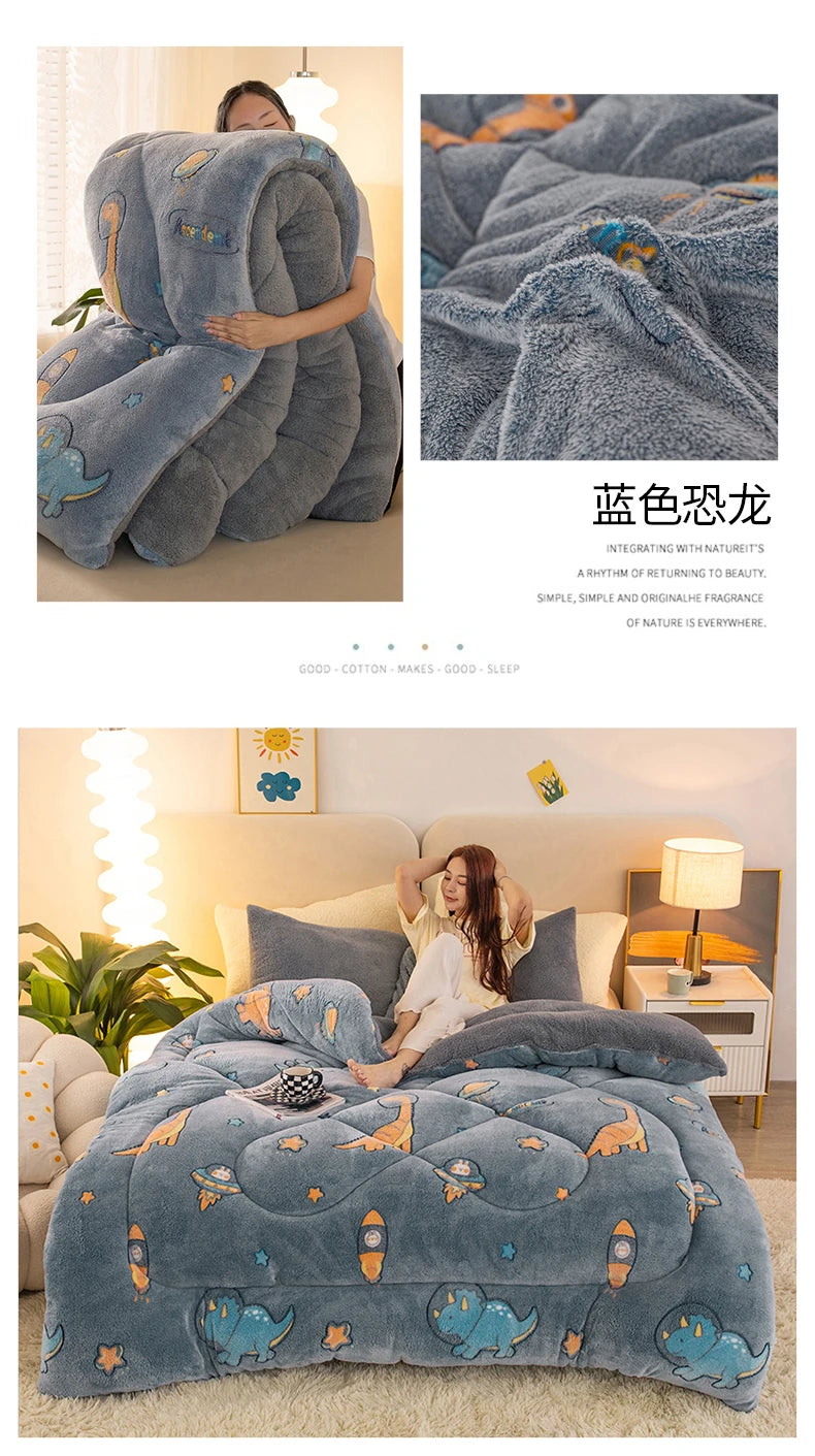 Coperta Super Spessa Inverno Autunno Taglia Queen Peluche Antistatica Morbida Confortevole Pile Coral Fleece Poliestere