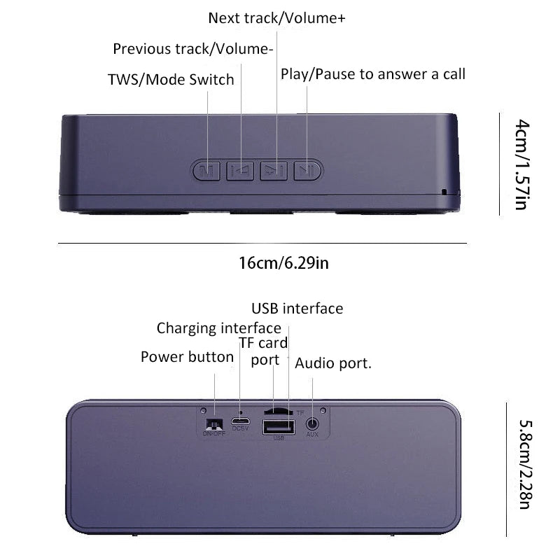 S18 Wireless Altoparlante Bluetooth Intelligente Creativo Per Telefono Cellulare Computer Con Subwoofer Esterno Batteria