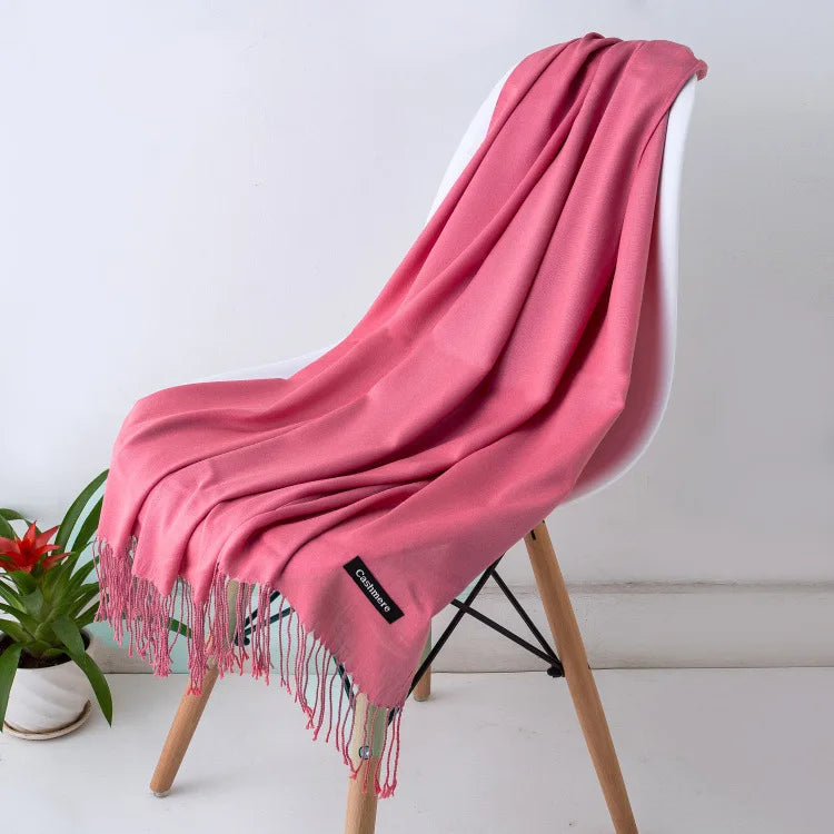 Sciarpa di Pashmina da Donna Morbida Cashmere Foulard Viaggio Ufficio Inverno Caldo Hijab Solido Avvolge Bandana