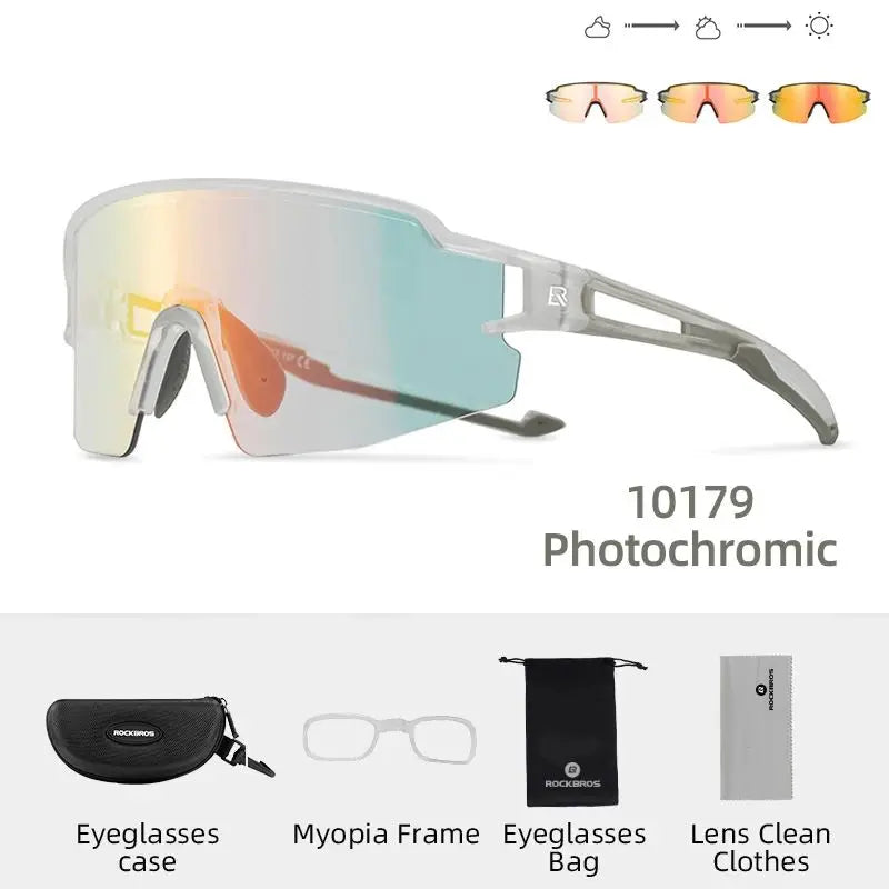 Rockbros Occhiali Da Ciclismo Fotocromatici Con Montatura Integrata Per Miopia Polarizzata Occhiali Da Sole Uomo Donna