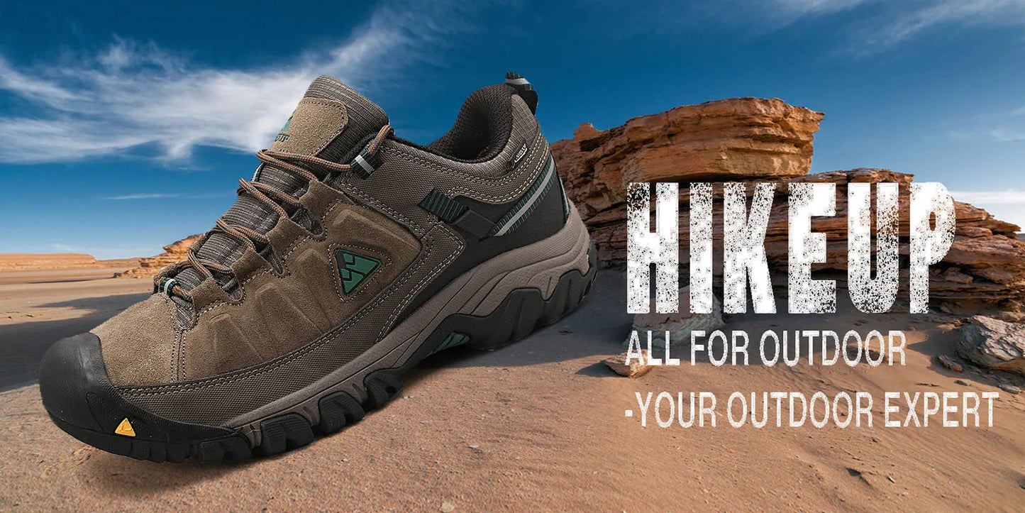 HikeUp Scarpe Da Trekking Per Uomini In Pelle Durevoli Alta Qualita Scarpe Da Arrampicata All Aperto Con Suola In Gomma