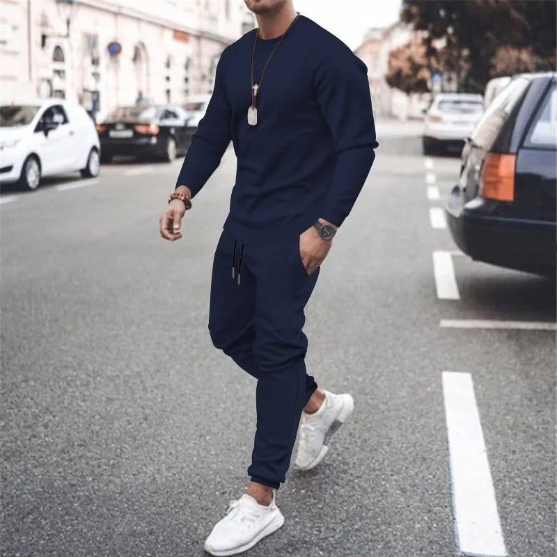 Set Da Uomo Due Pezzi Felpa E Pantaloni Jogger Per Corsa Allenamento Autunno Inverno 2025