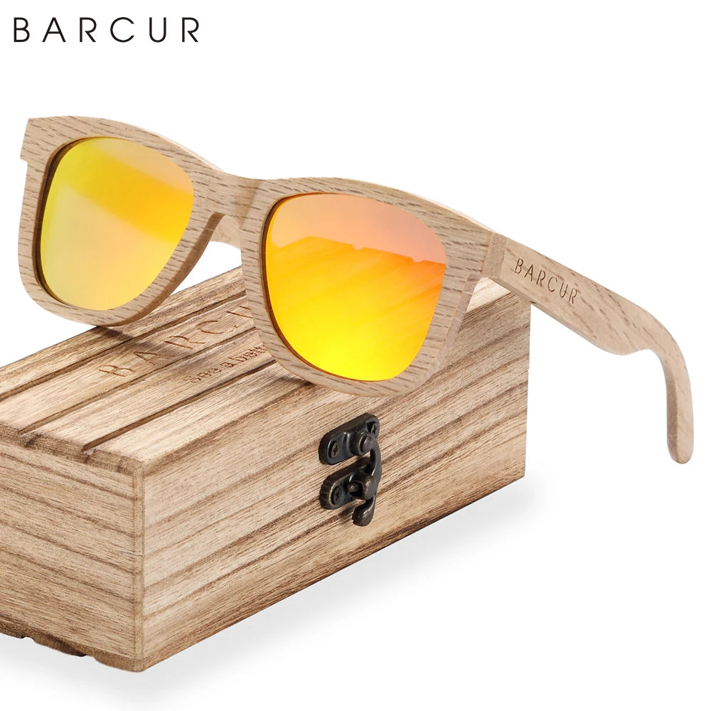 Occhiali da Sole in Legno Naturale Unisex Polarizzati Vintage Oculos de Sol con Protezione UV