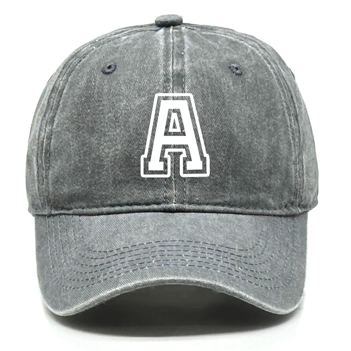 Berretto Da Baseball Unisex Con Stampa Lettera Iniziale AZ Cotone Lavato Retrò Con Visiera Sportiva