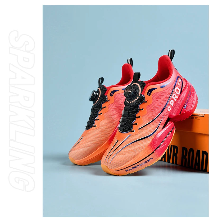 Scarpe sportive da uomo Scarpe da corsa da maratona con piastra in carbonio con palmo pieno Scarpe da tennis da coppia leggere e traspiranti in mesh Scarpe da allenamento