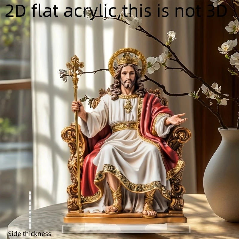 Decorazione Da Tavolo 2D Con Statua Gesù In Acrilico Sacro Retrò Per Regali Di Scena E Foto Cristiano Per Casa Ufficio