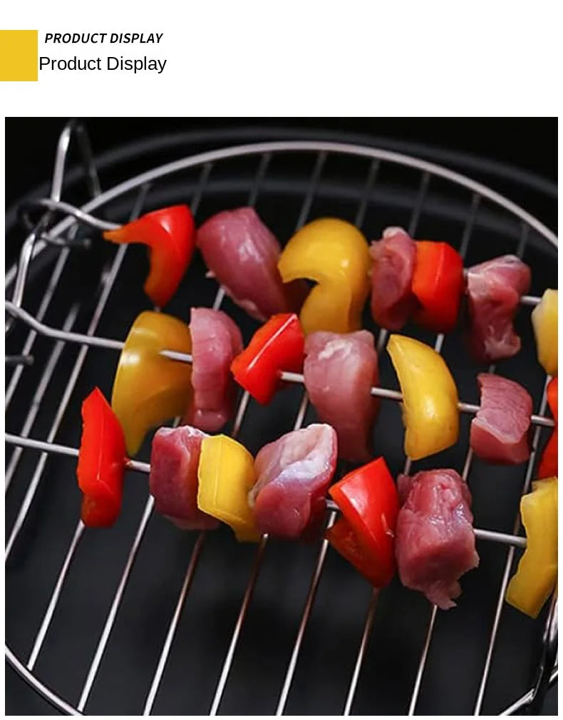 Set Grill Da Esterno Con Spiedini E Staffe Per Barbecue In Acciaio Inossidabile Per Friggitrice Ad Aria Quadrata