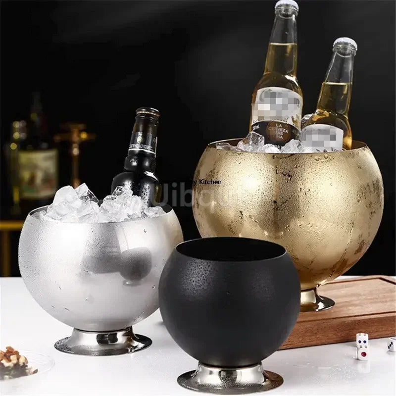 Secchiello Del Ghiaccio Dorato Creativo Per Whisky E Birra Strumenti Da Bar Per Vino Dispositivo Di Raffreddamento