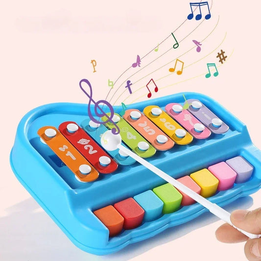 Xilofono A 8 Note E Pianoforte Montessori Per Bambini 2 In 1 Educativo Da Viaggio
