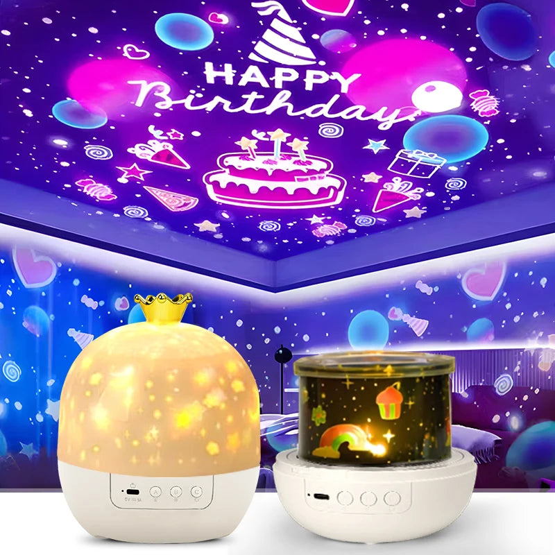Proiettore Notturno A LED A Stelle Con Proiezione Oceanica E 15 Pellicole Regalo Di Natale Per Bambini