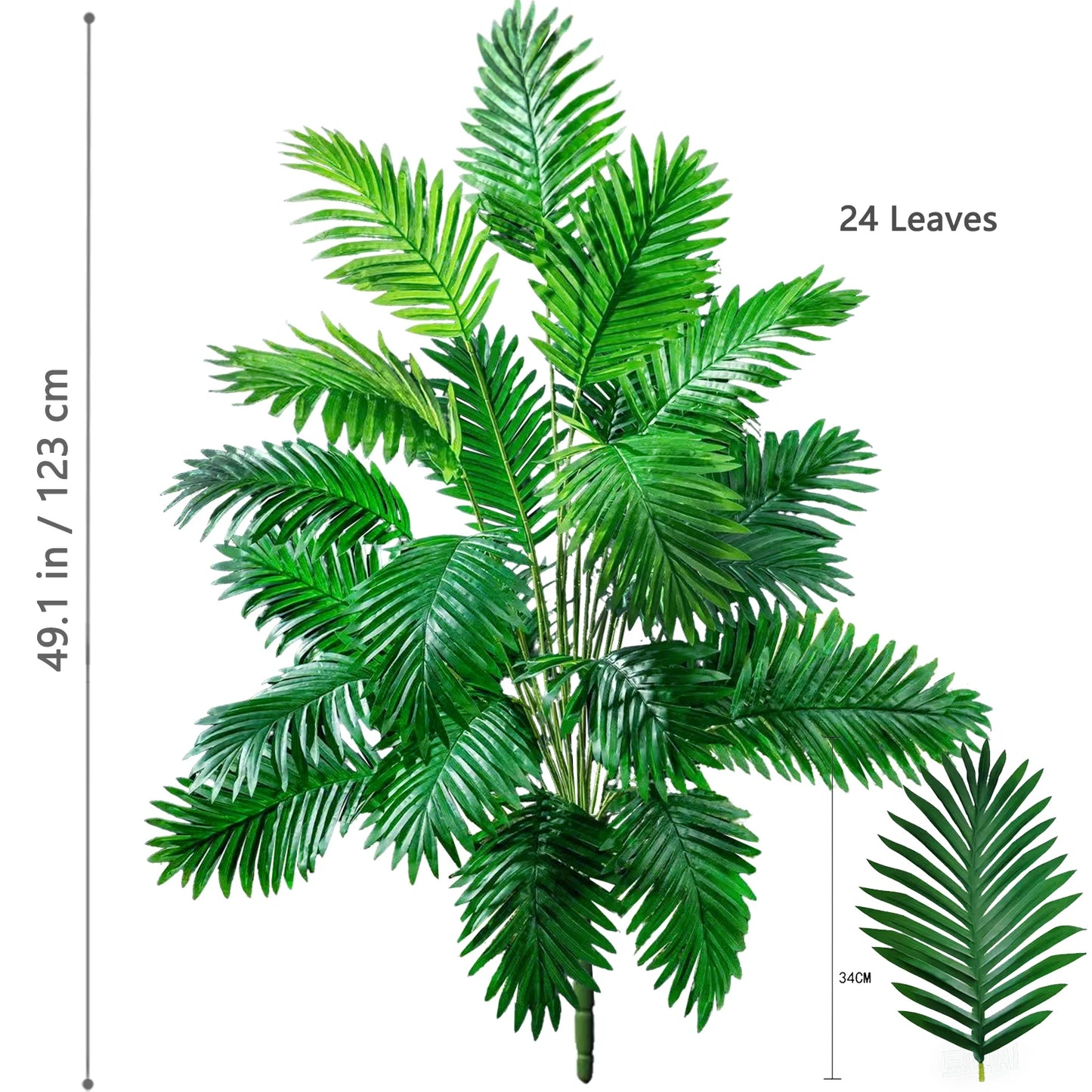 Palma Artificiale Tropicale Con Rami Di Foglie In Plastica Verde Per Decorazione Giardino Esterno Misure 50 90 120 Cm